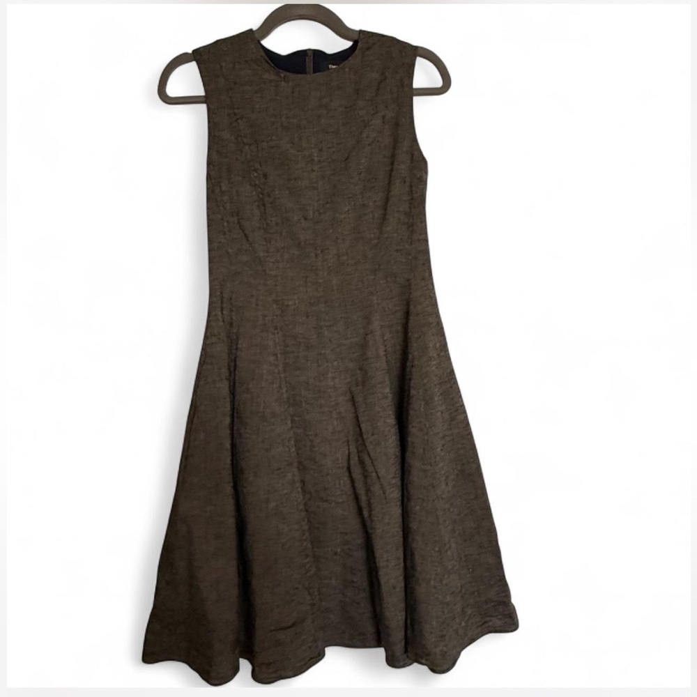 Theory Sleeveless Midi Dress in Brown